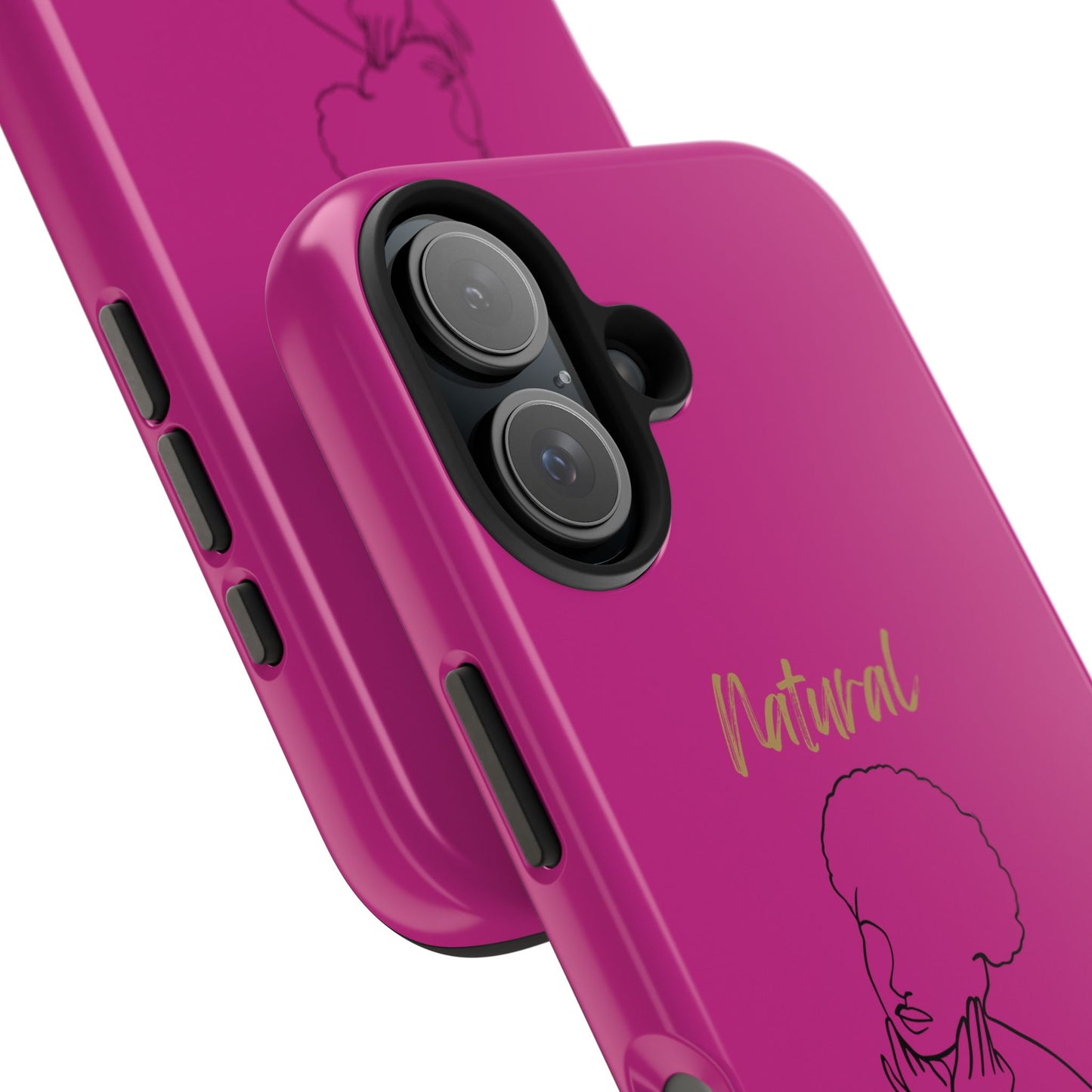 Natural Woman Cute Afro (BL)Tough Phone Cases PINK