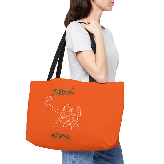 Natural Women Friends Selfie (WL) Weekender Tote Bag ORANGE