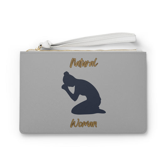 Natural Woman Pray (BL) Clutch Bag LIGHT GREY