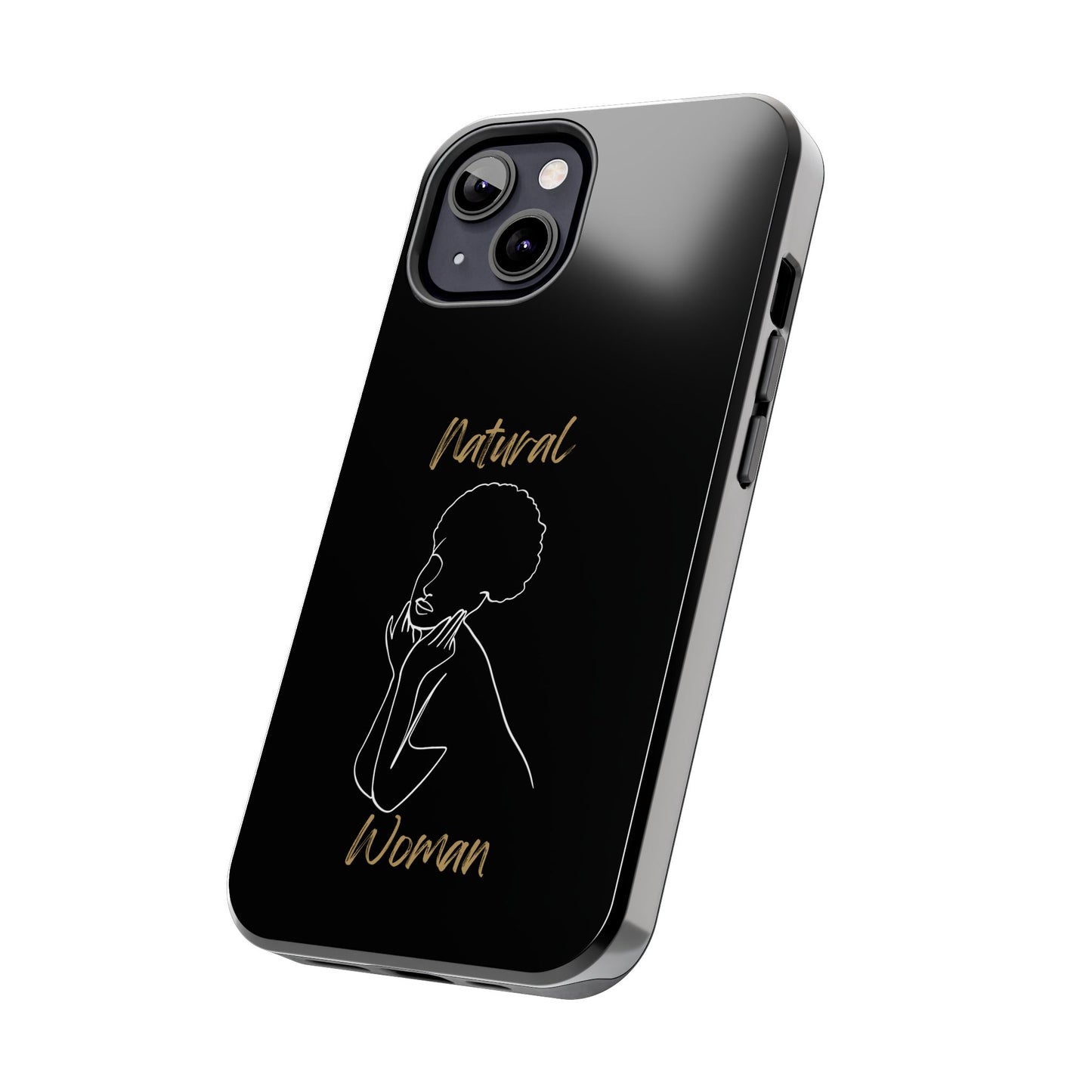 Natural Woman Cute Afro(WL)Tough Phone Cases BLACK