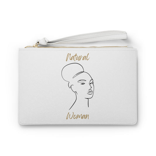 Natural Woman Hair Up (BL) Clutch Bag WHITE