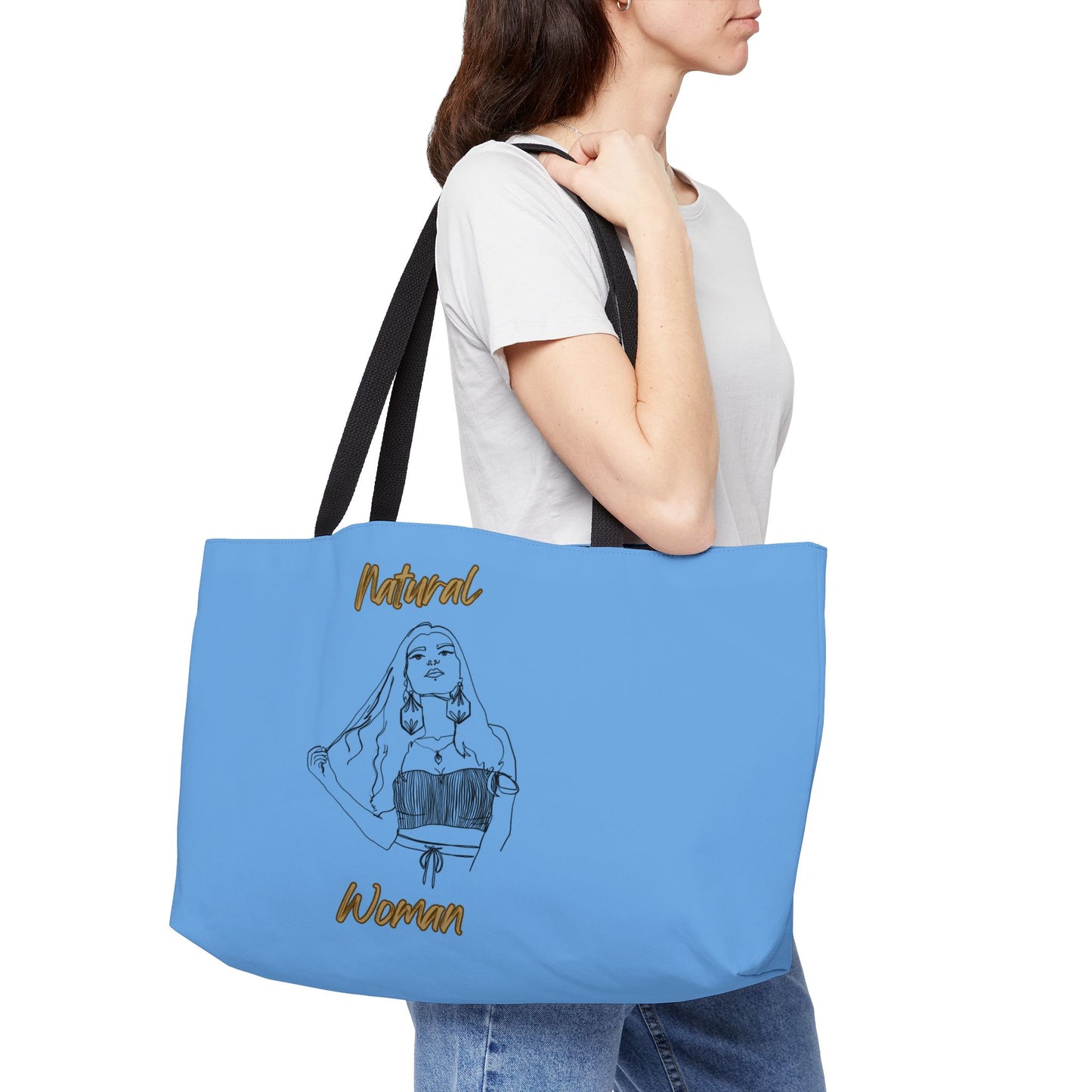 Natural Woman Thinking (BL) Weekender Tote Bag LIGHT BLUE