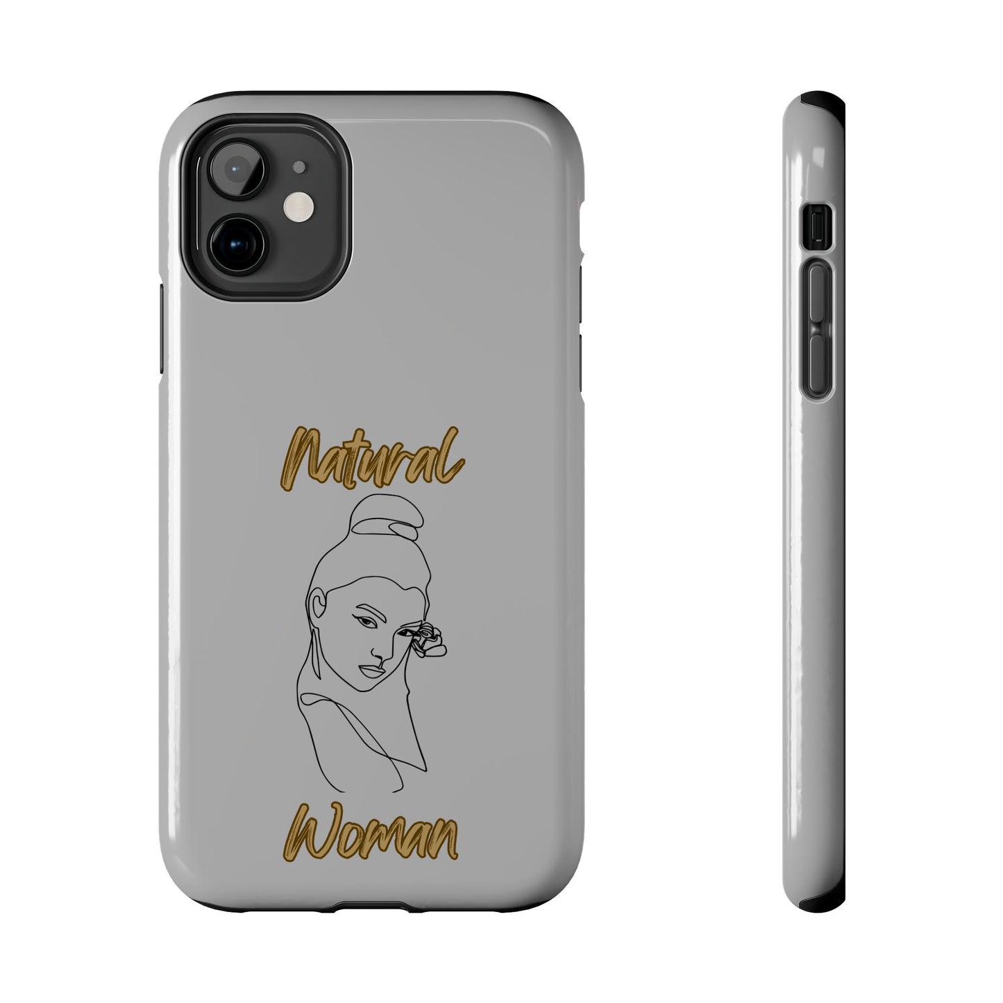 Natural Woman Sassy Bun (BL) Tough Phone Cases LIGHT GREY