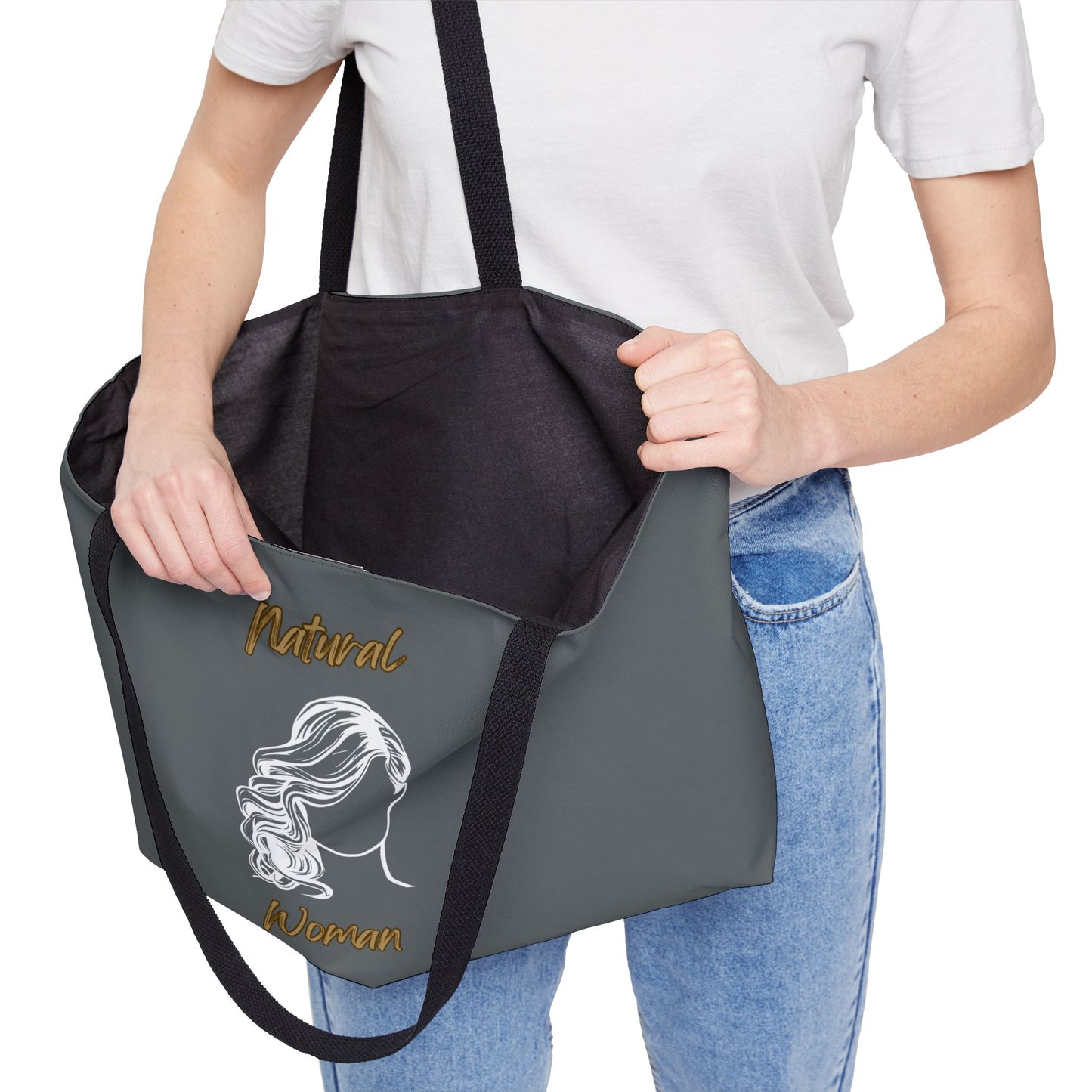 Natural Woman Long Curl (WL) Weekender Tote Bag DARK GREY