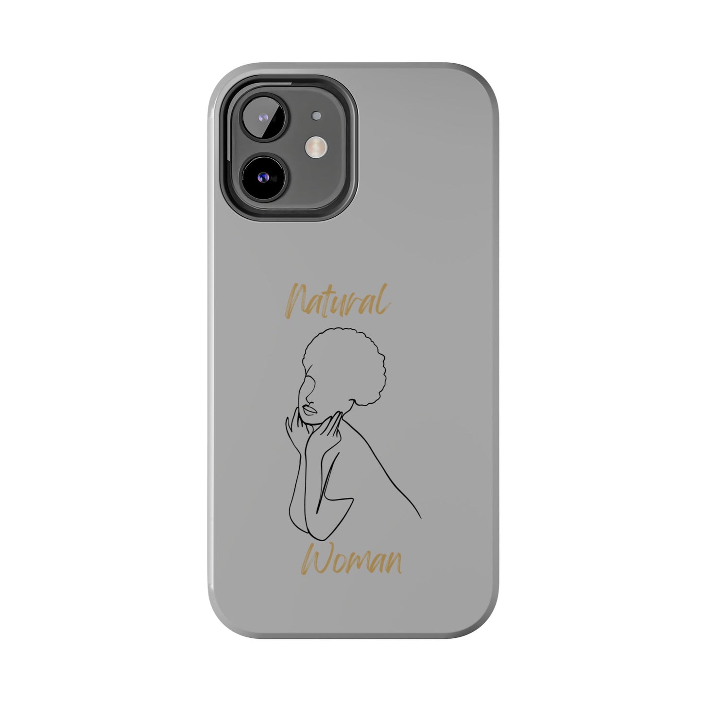 Natural Woman Cute Afro (BL)Tough Phone Cases LIGHT GREY