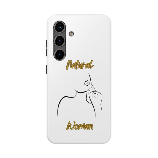 Natural Woman Chin Up (BL)Tough Phone Cases WHITE