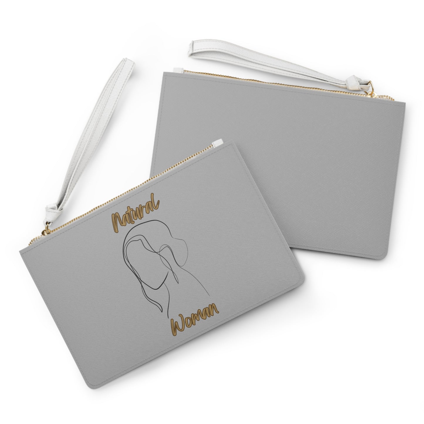 Natural Woman Hanging Hair (BL) Clutch Bag LIGHT GREY