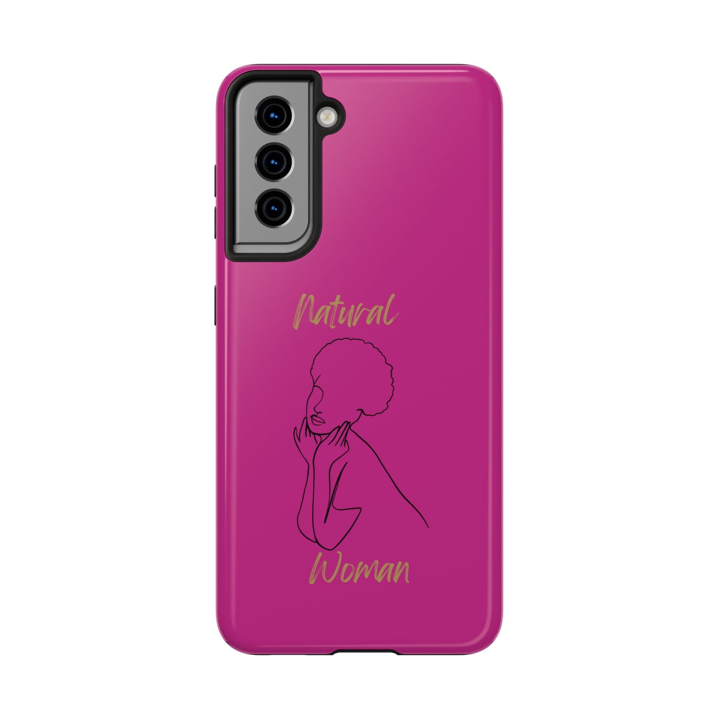 Natural Woman Cute Afro (BL)Tough Phone Cases PINK