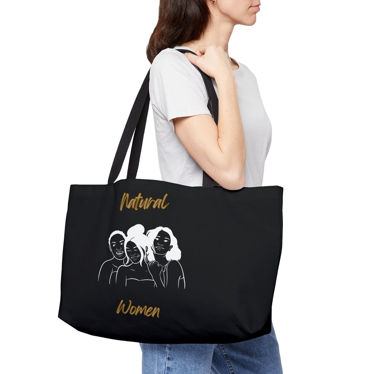 Natural Women Laughing Friends (WL) Weekender Tote Bag BLACK