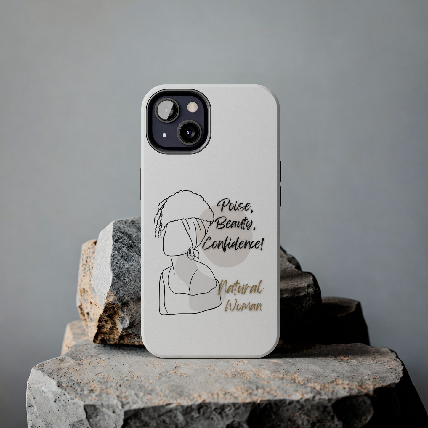 Natural woman Puff (BL)Tough Phone Cases WHITE