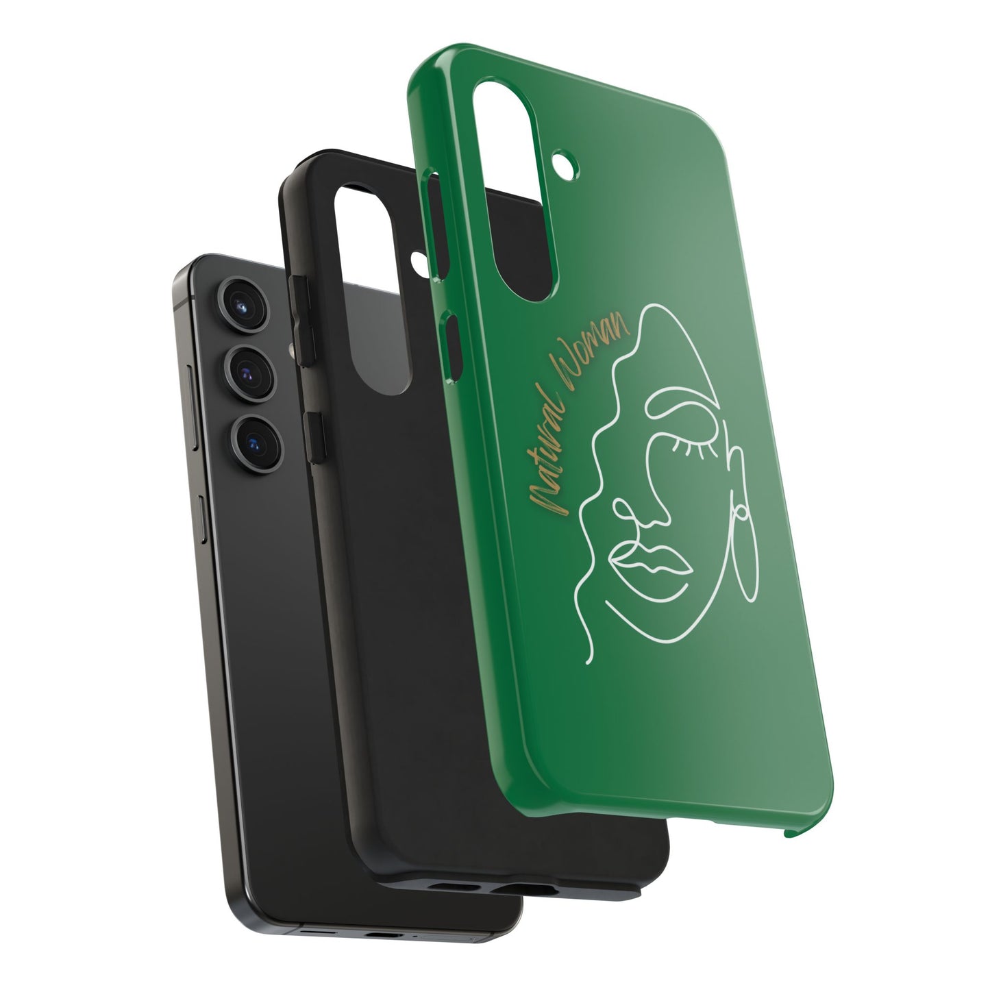 Natural Woman Half Face (WL)Tough Phone Case DARK GREEN