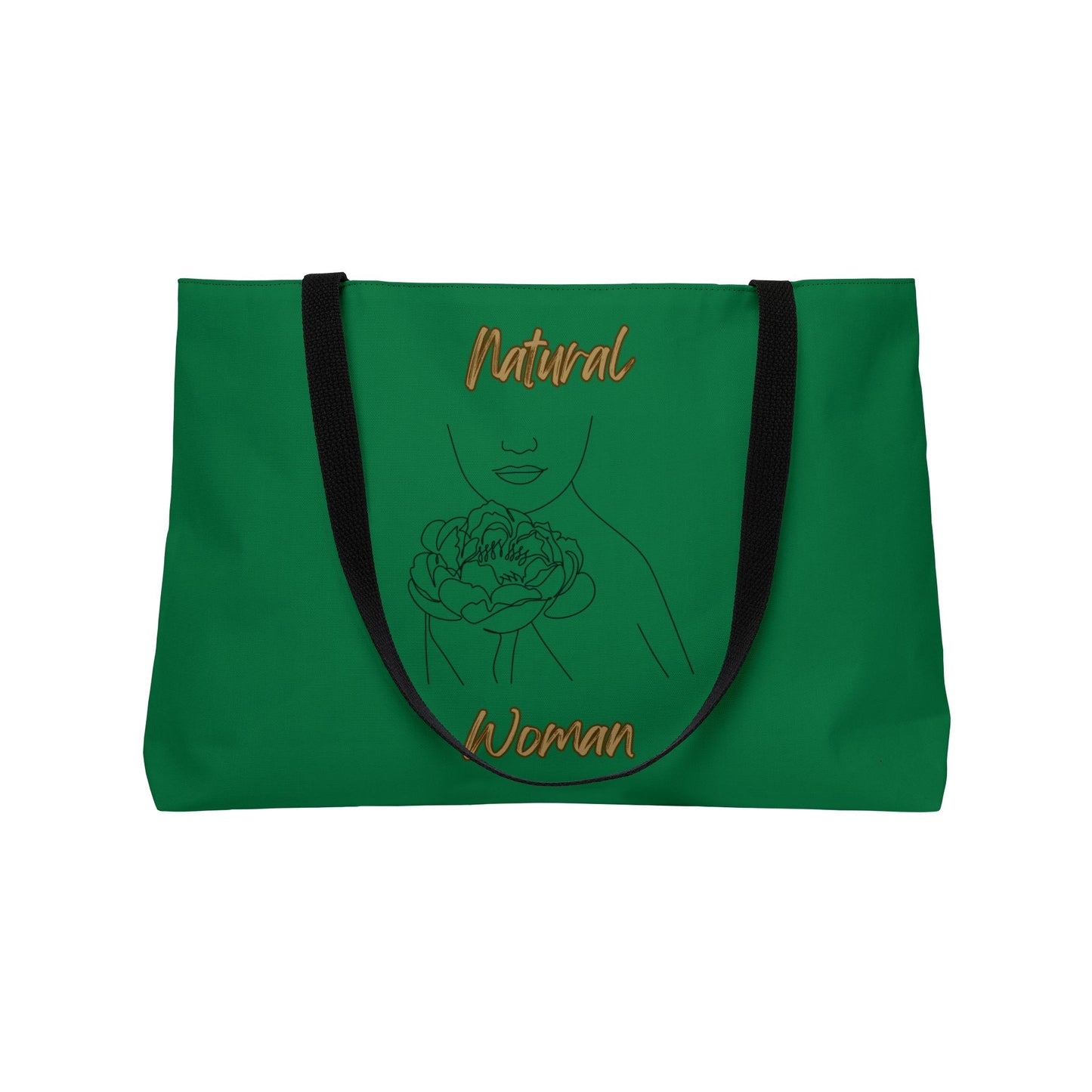 Natural Woman Kissed Flower (BL) Weekender Tote Bag DARK GREEN