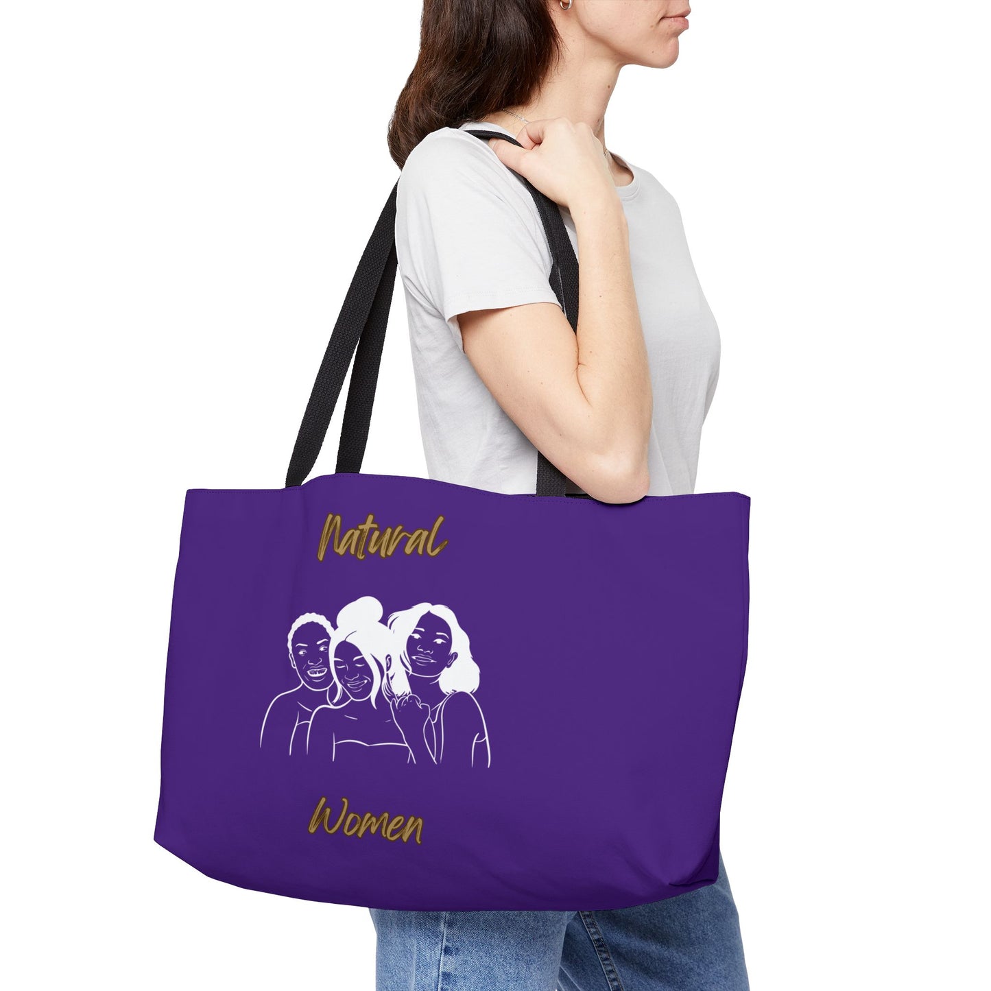 Natural Women Laughing Friends (WL) Weekender Tote Bag PURPLE