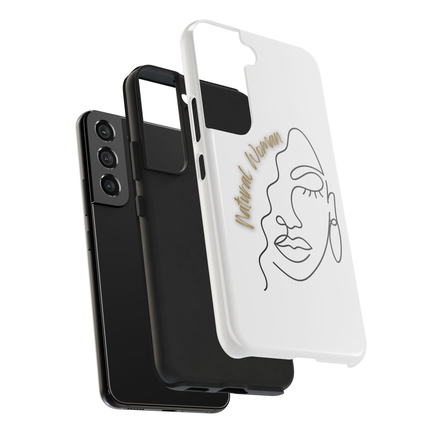 Natural Woman Half Face (BL)Tough Phone Case WHITE