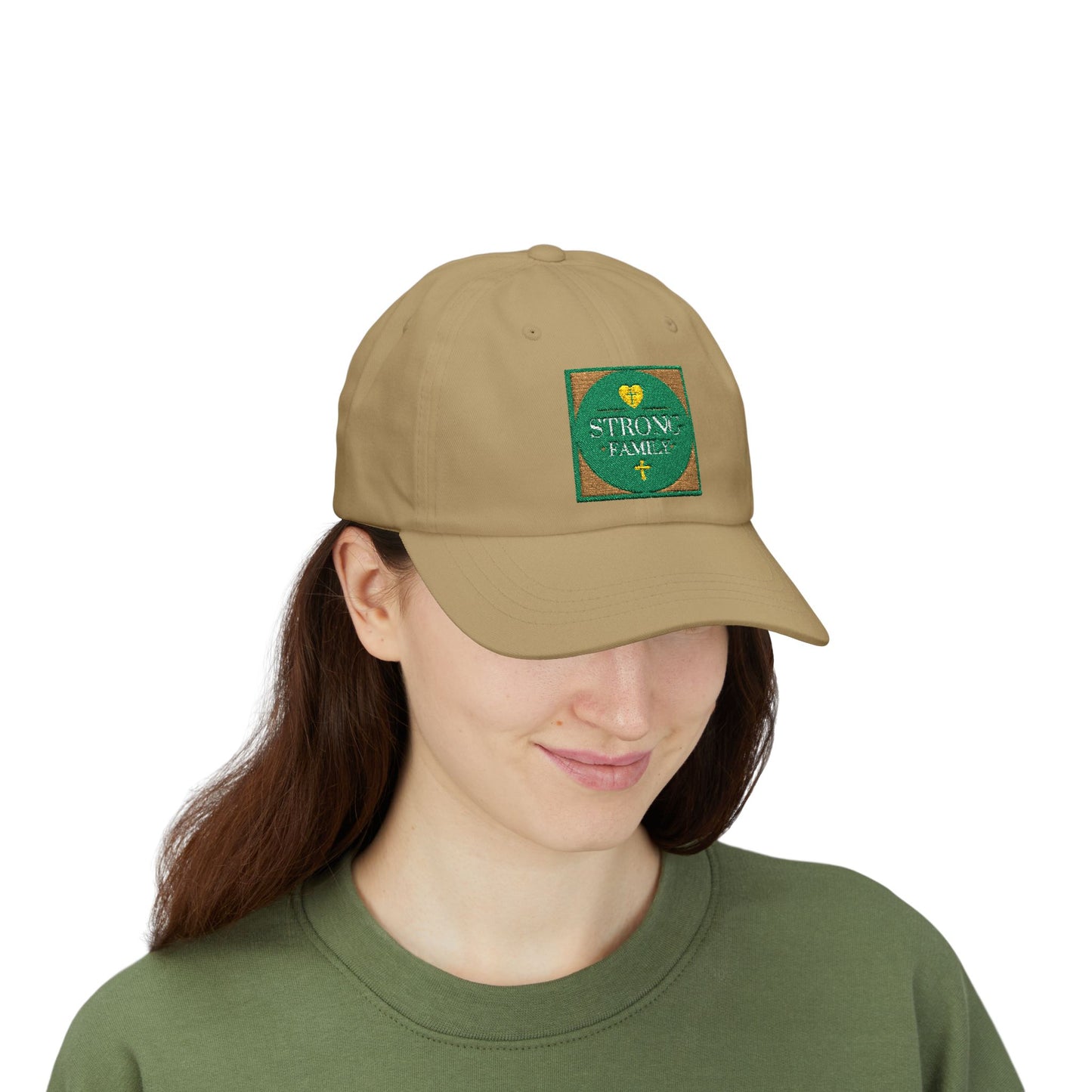 Strong Family Custom Casual Cap - SPRUCE GREEN LOGO