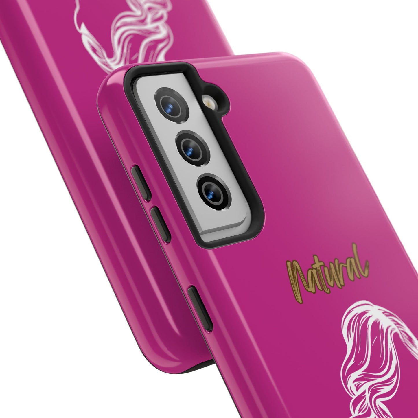 Natural Woman Long Curl (WL)Tough Phone Cases PINK