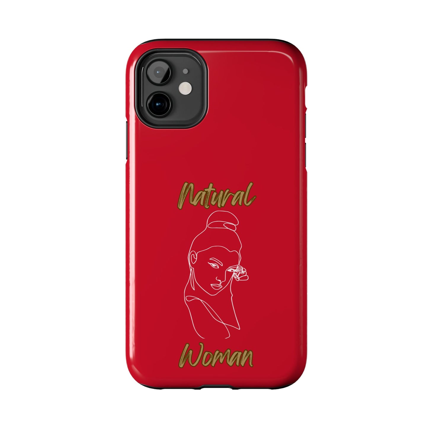 Natural Woman Sassy Bun (WL) Tough Phone Cases DARK RED