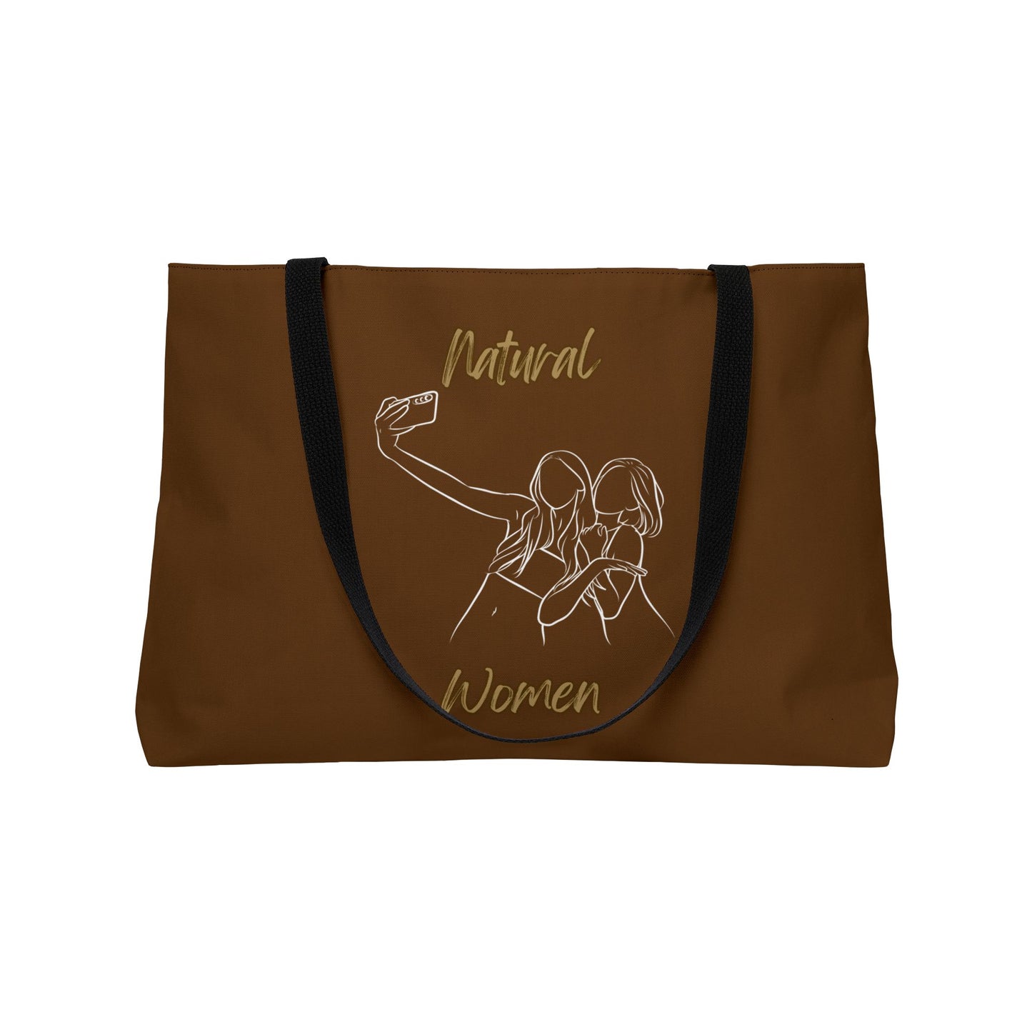 Natural Women Friends Selfie (WL) Weekender Tote Bag BROWN