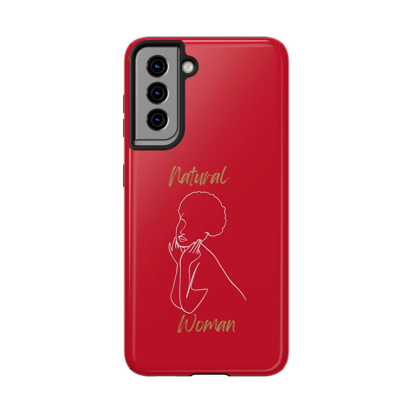 Natural Woman Cute Afro(WL)Tough Phone Cases DARK RED