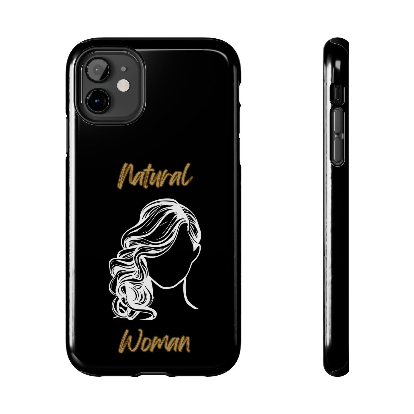 Natural Woman Long Curl (WL)Tough Phone Cases BLACK