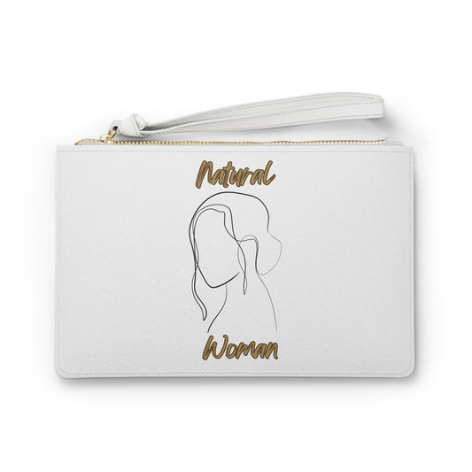 Natural Woman Hanging Hair (BL) Clutch Bag WHITE