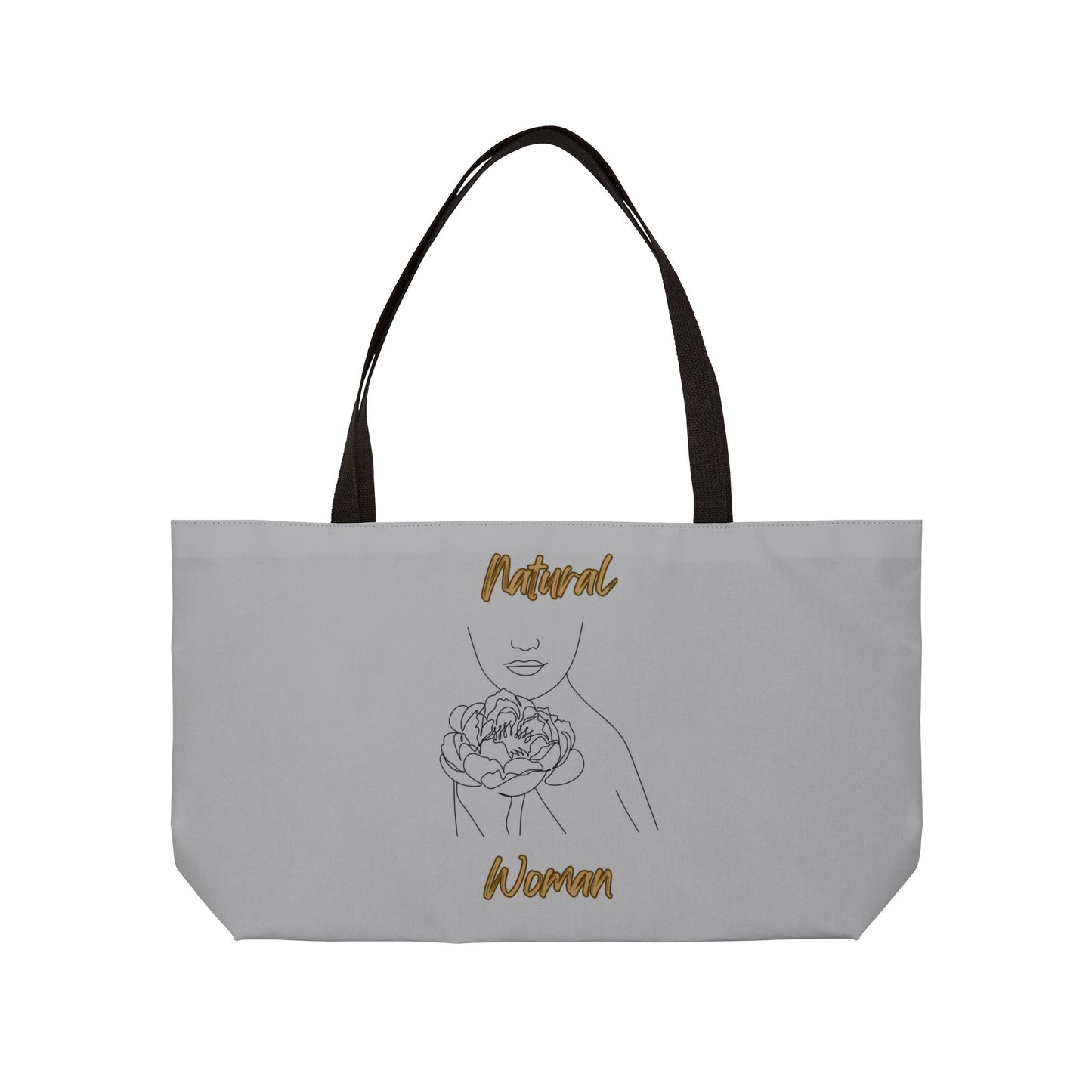 Natural Woman Kissed Flower (BL) Weekender Tote Bag LIGHT GREY