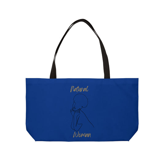 Natural Woman Cute Afro (BL) Weekender Tote Bag DARL BLUE