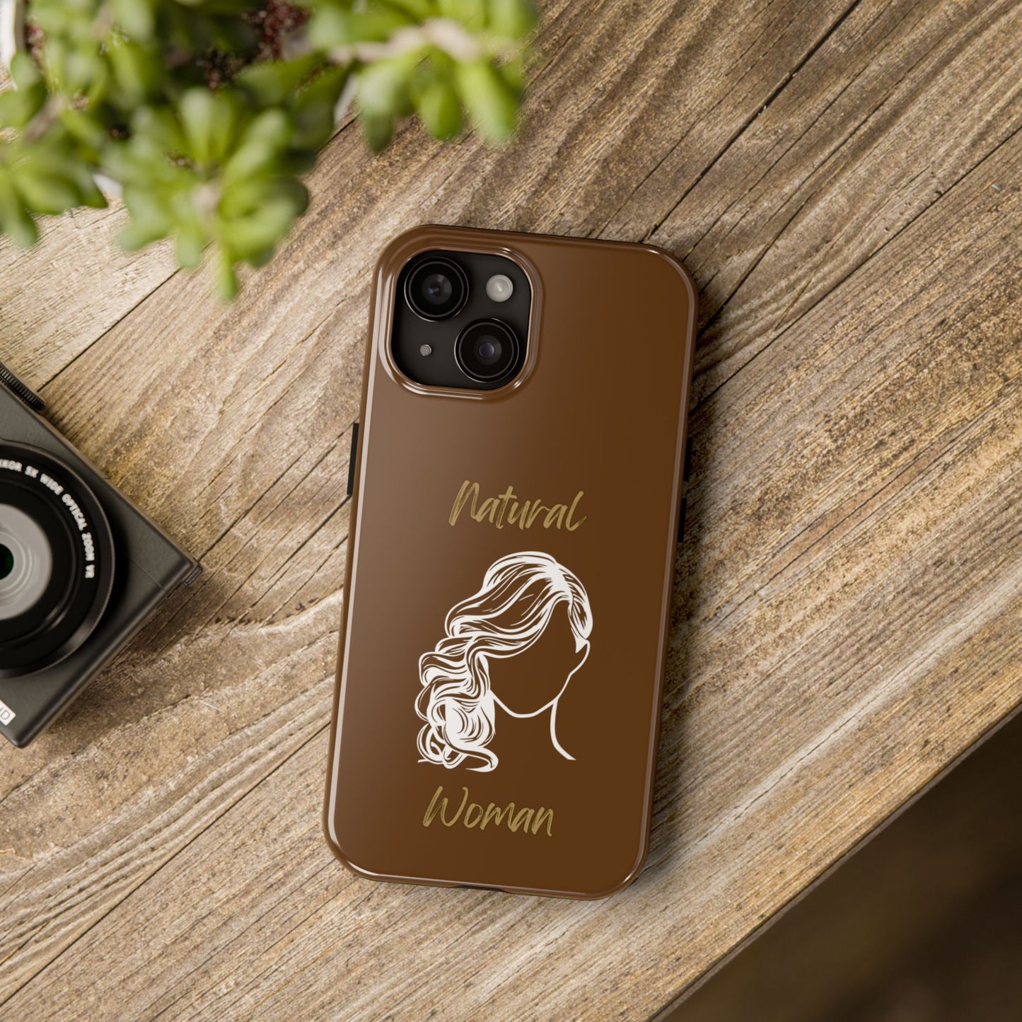 Natural Woman Long Curl (WL)Tough Phone Cases BROWN