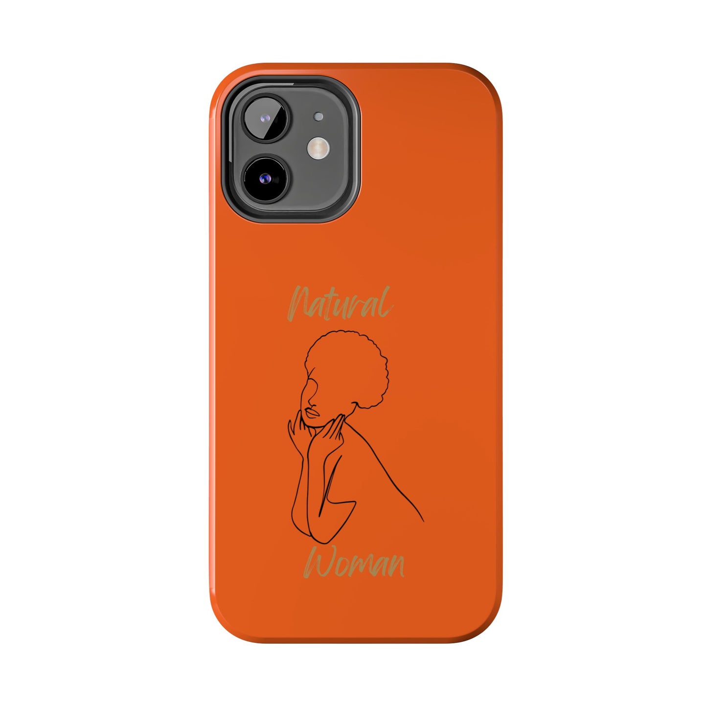 Natural Woman Cute Afro (BL)Tough Phone Cases ORANGE