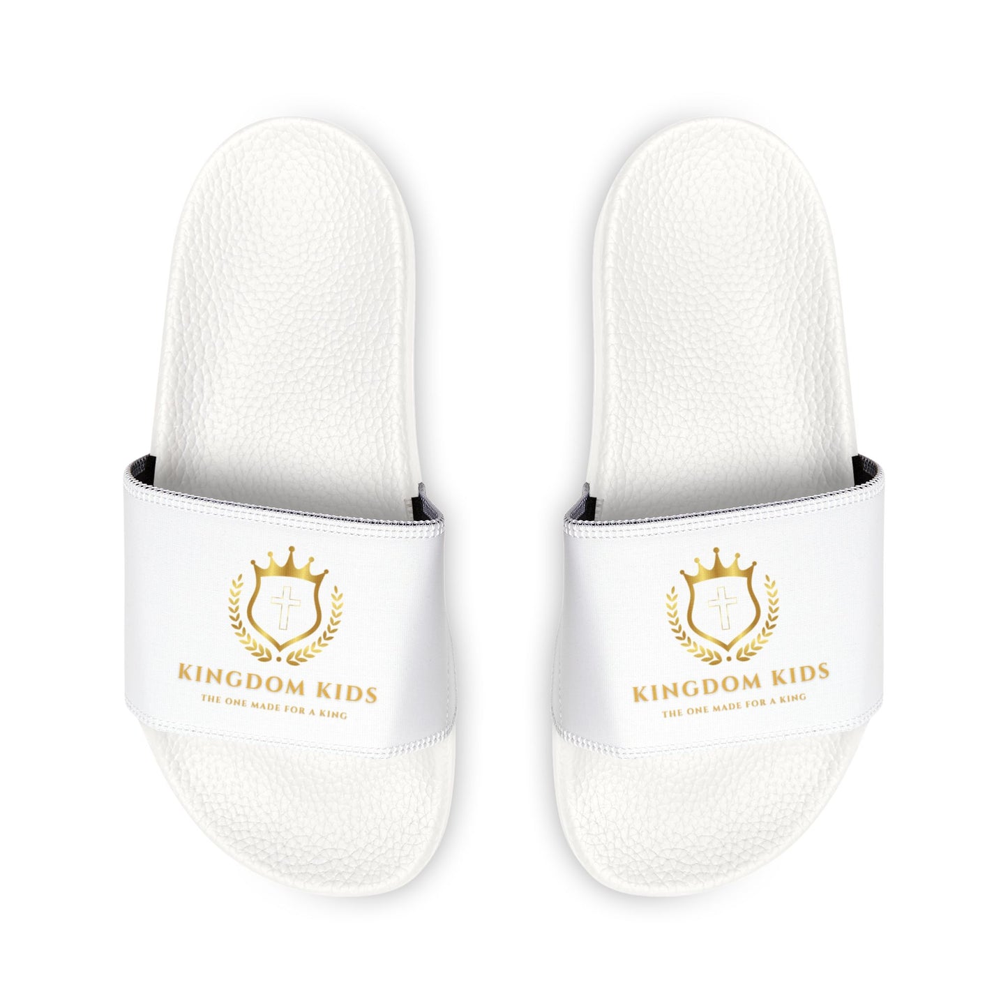 Kingdom Kids Youth Removable-Strap Sandals with Crown Design (Black/White)