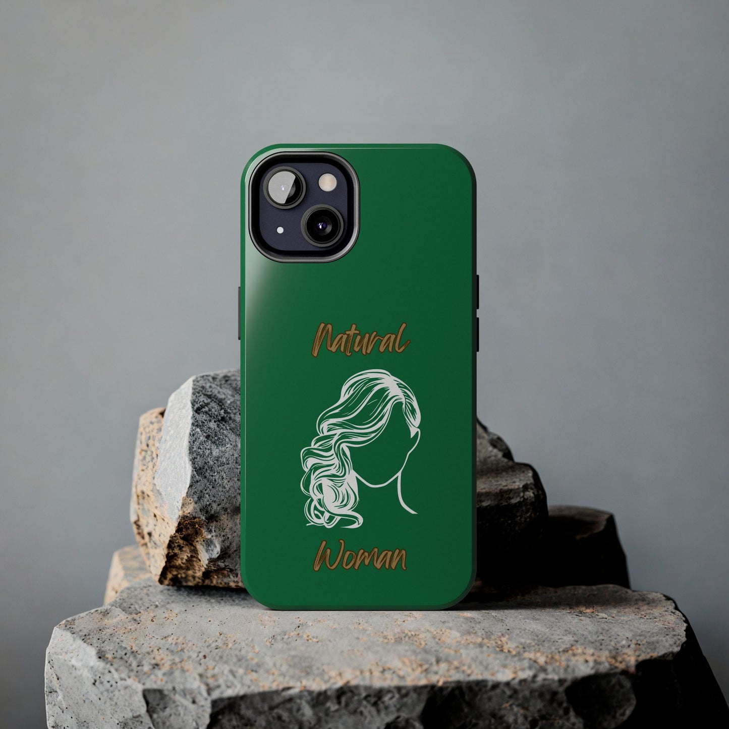 Natural Woman Long Curl (WL)Tough Phone Cases DARK GREEN