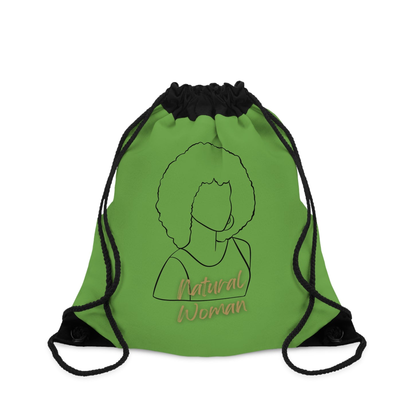 Natural Woman Afro (BL) Drawstring Bag GREEN