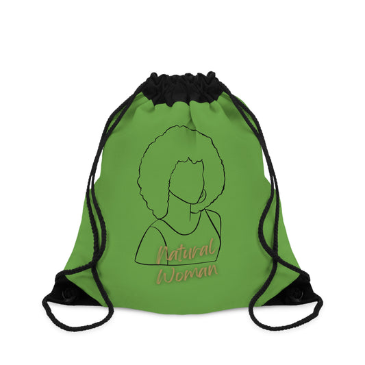 Natural Woman Afro (BL) Drawstring Bag GREEN