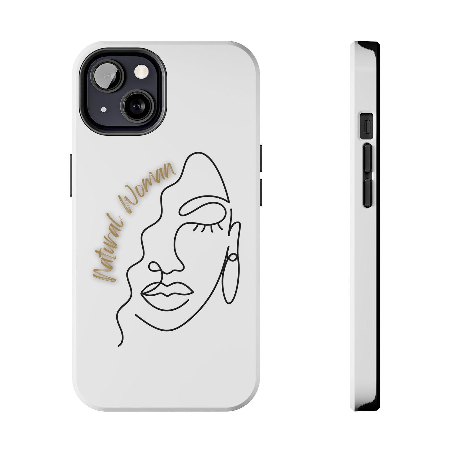 Natural Woman Half Face (BL)Tough Phone Case WHITE