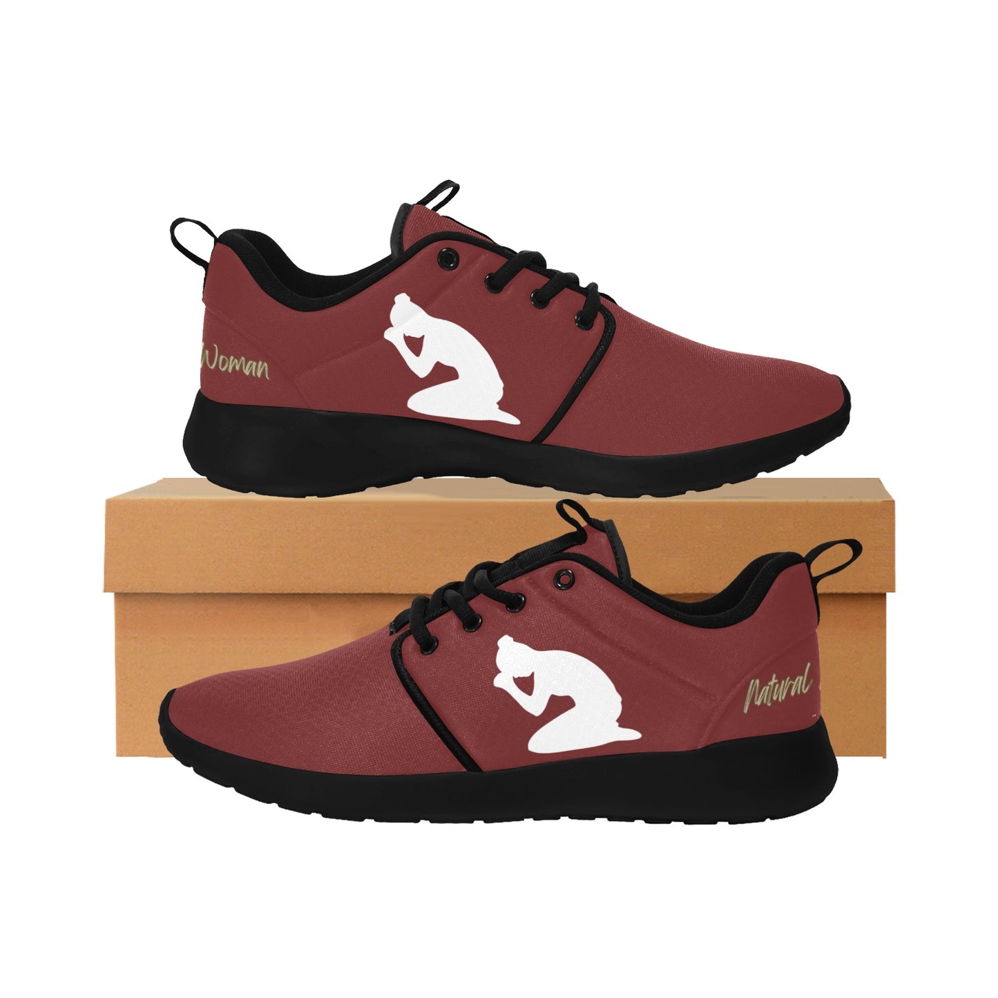 Natural Woman PRAY (WL) MAROON w/ Black Sole Sneakers