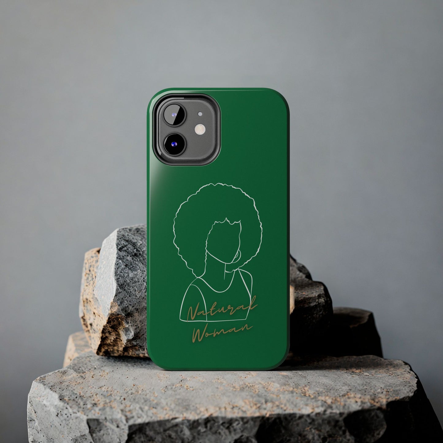 Natural Woman Afro (WL)Tough Phone Cases DARK GREEN