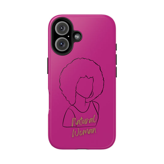 Natural Woman Afro (BL)Tough Phone Cases PINK