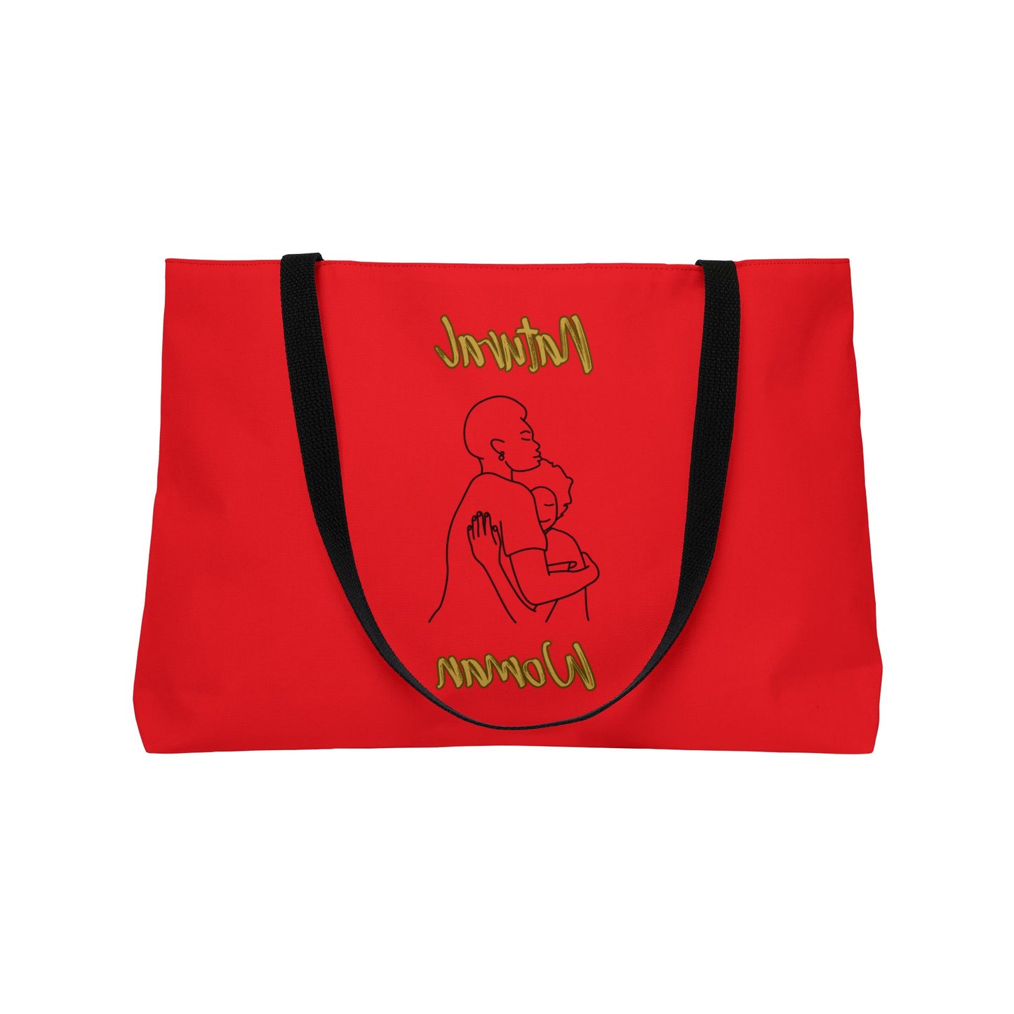 Natural Woman Safe With Momma (BL) Weekender Tote Bag RED