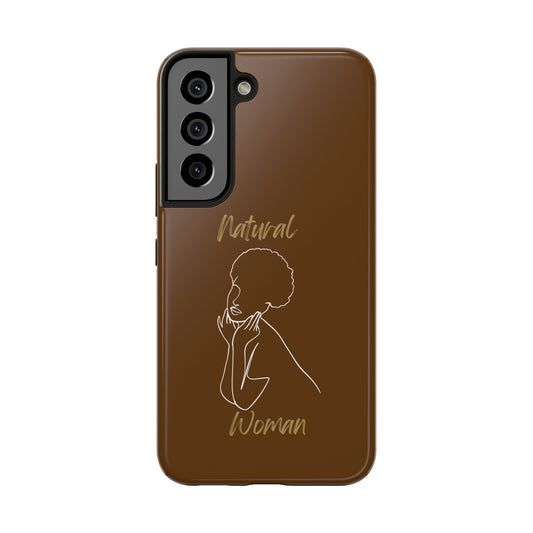 Natural Woman Cute Afro(WL)Tough Phone Cases BROWN