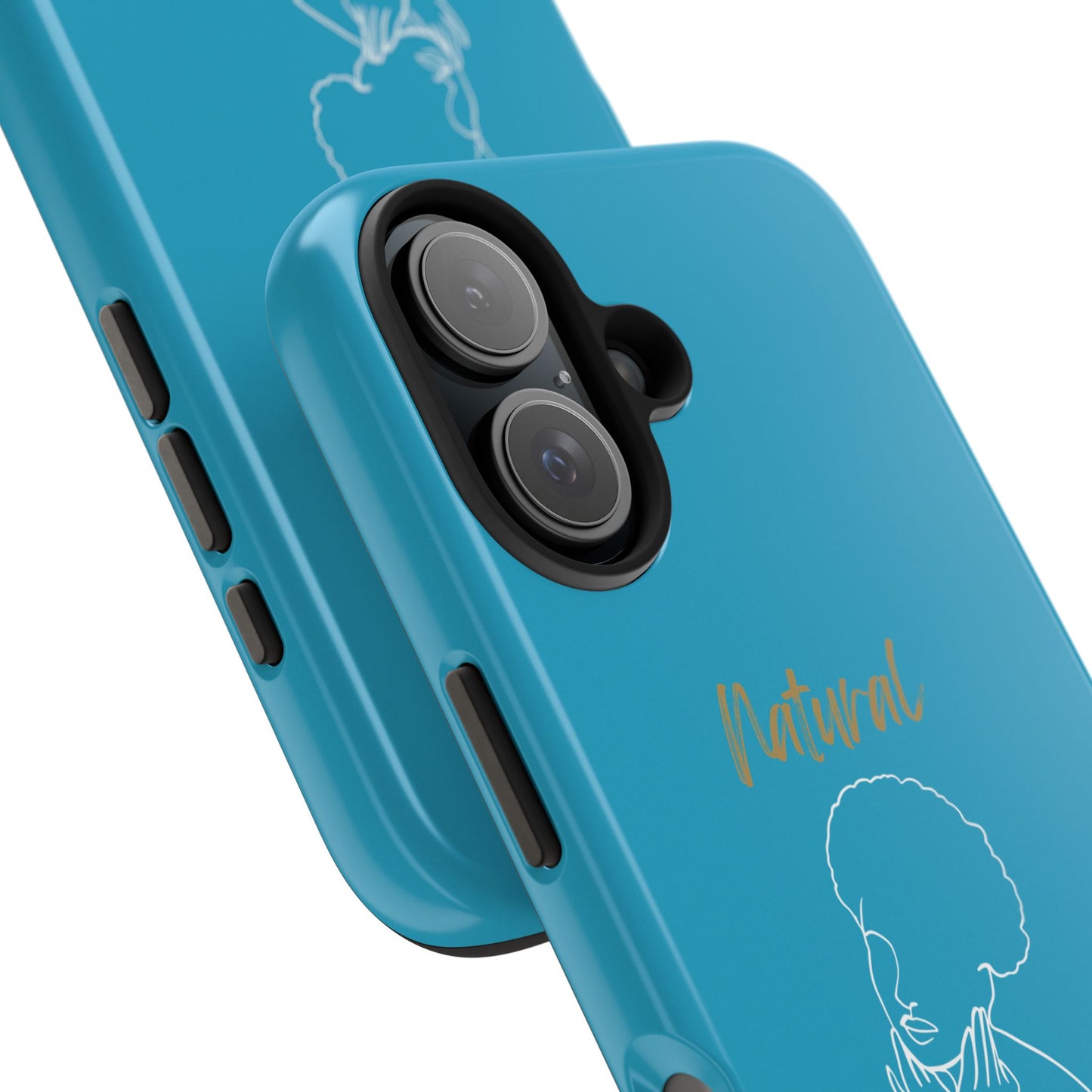 Natural Woman Cute Afro (WL)Tough Phone Cases TURQUOISE