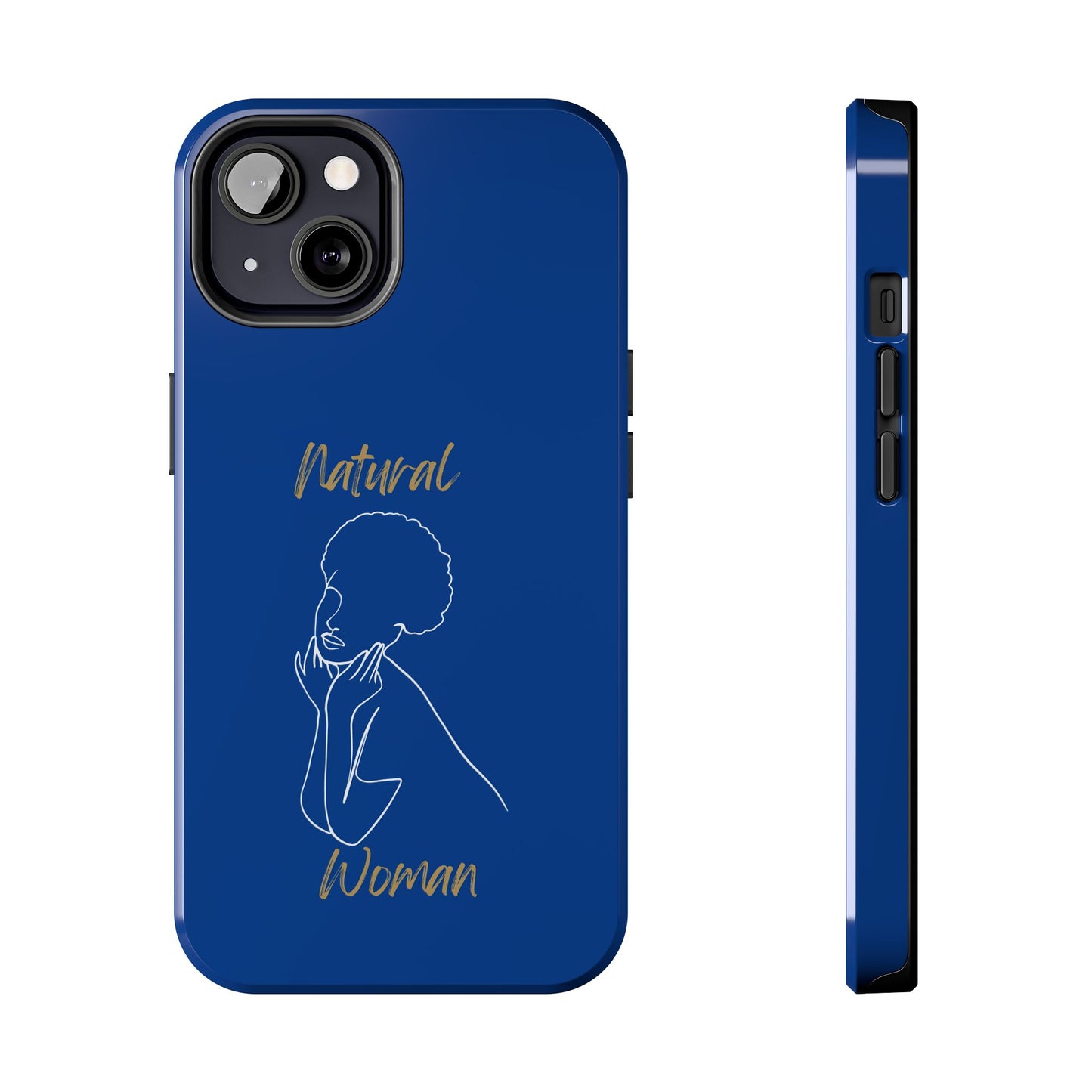 Natural Woman Cute Afro (WL)Tough Phone Cases DARK BLUE