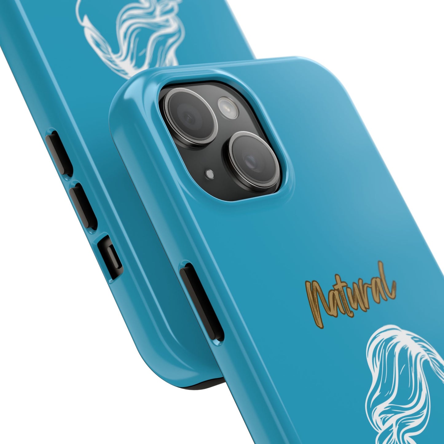 Natural Woman Long Curl (WL)Tough Phone Cases TURQUOISE