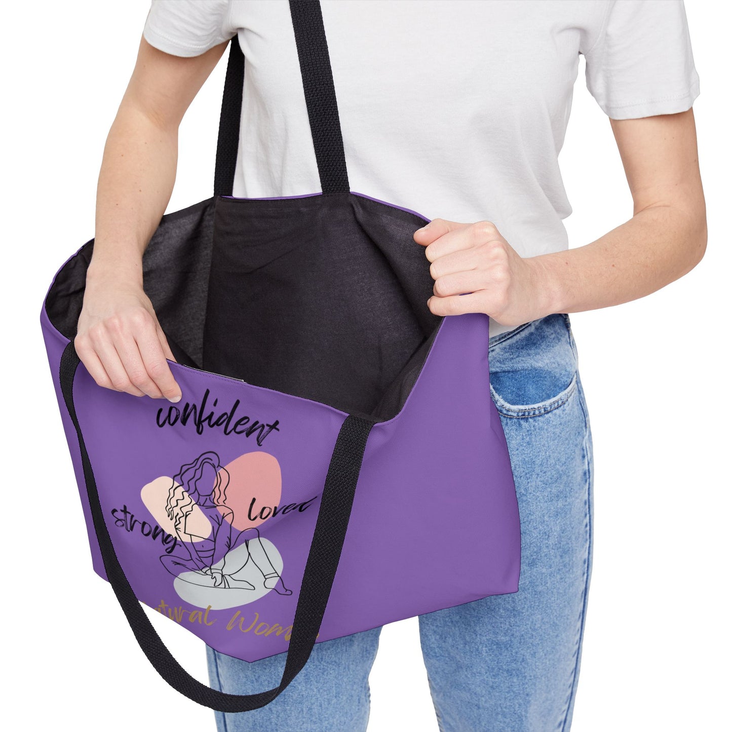 Natural Woman Strong Confident Loved (BL) Weekender Tote Bag LIGHT PURPLE