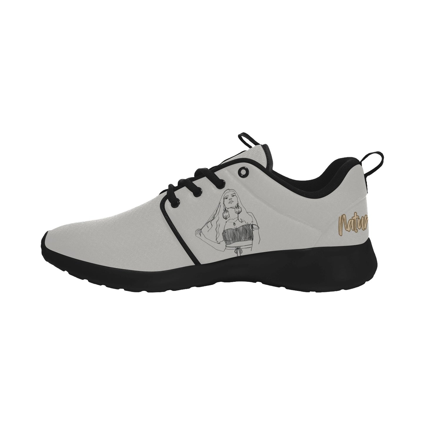 Natural Woman THINKING (BL) GRAY w/ Black Sole Sneakers