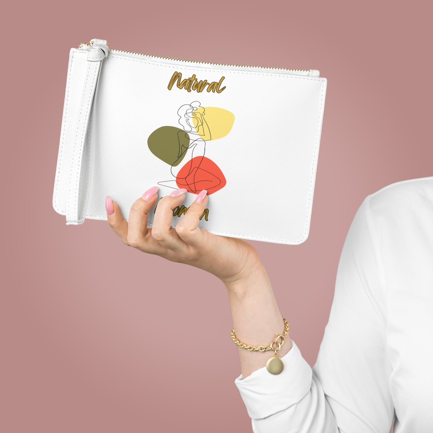 Natural Woman Colorful Pose (BL) Clutch Bag WHITE