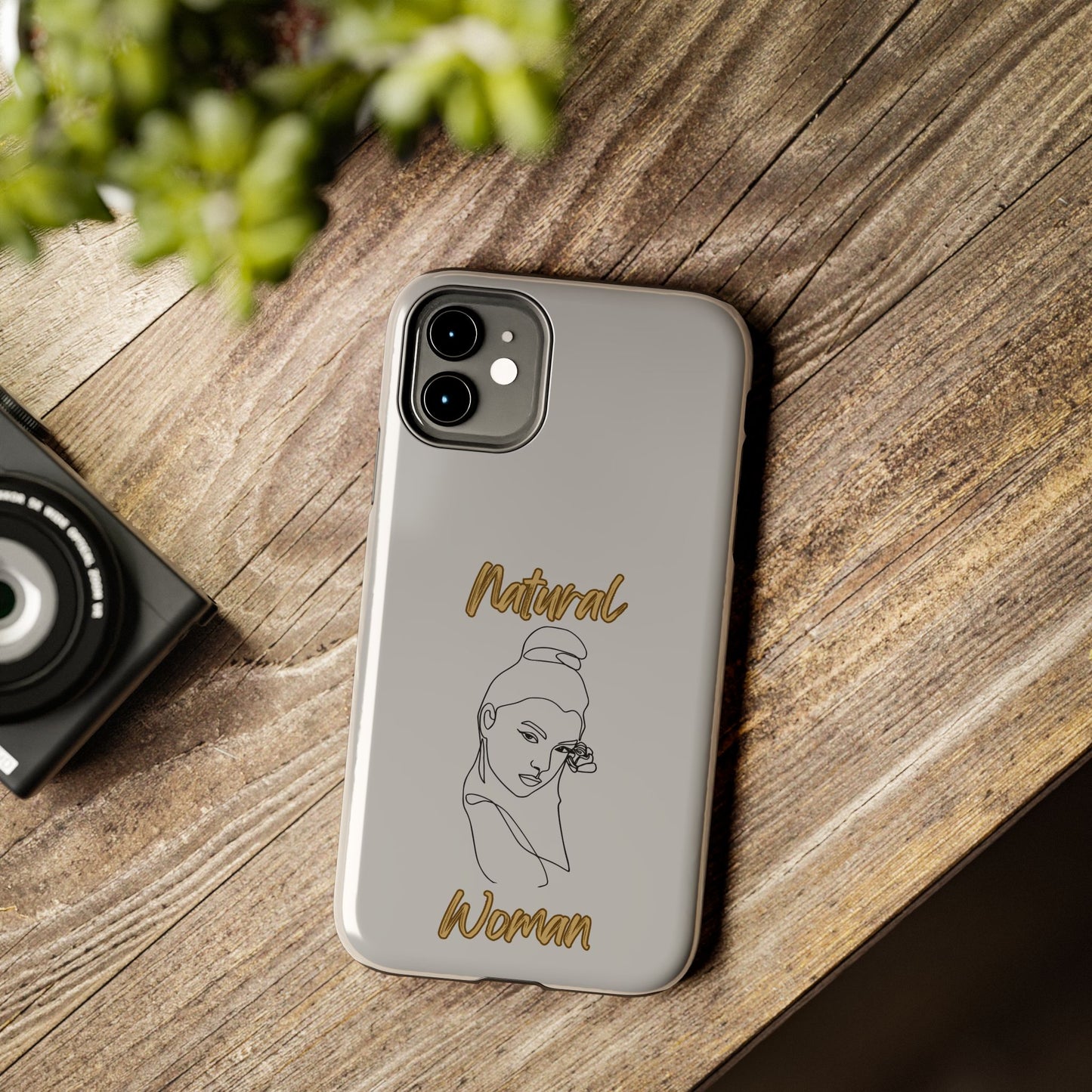 Natural Woman Sassy Bun (BL) Tough Phone Cases LIGHT GREY