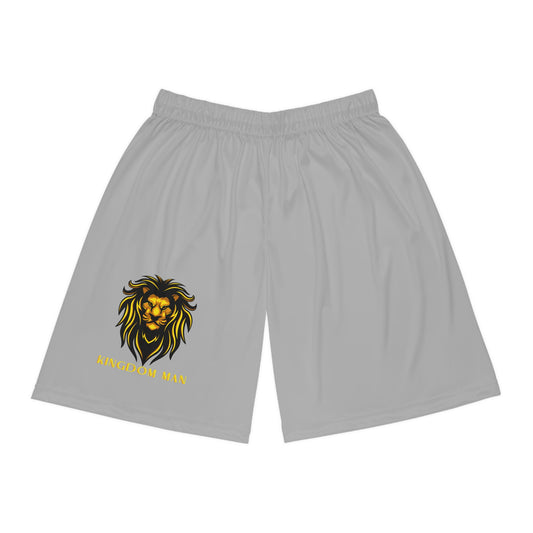 Kingdom Man (Gold) Basketball Shorts LIGHT GREY