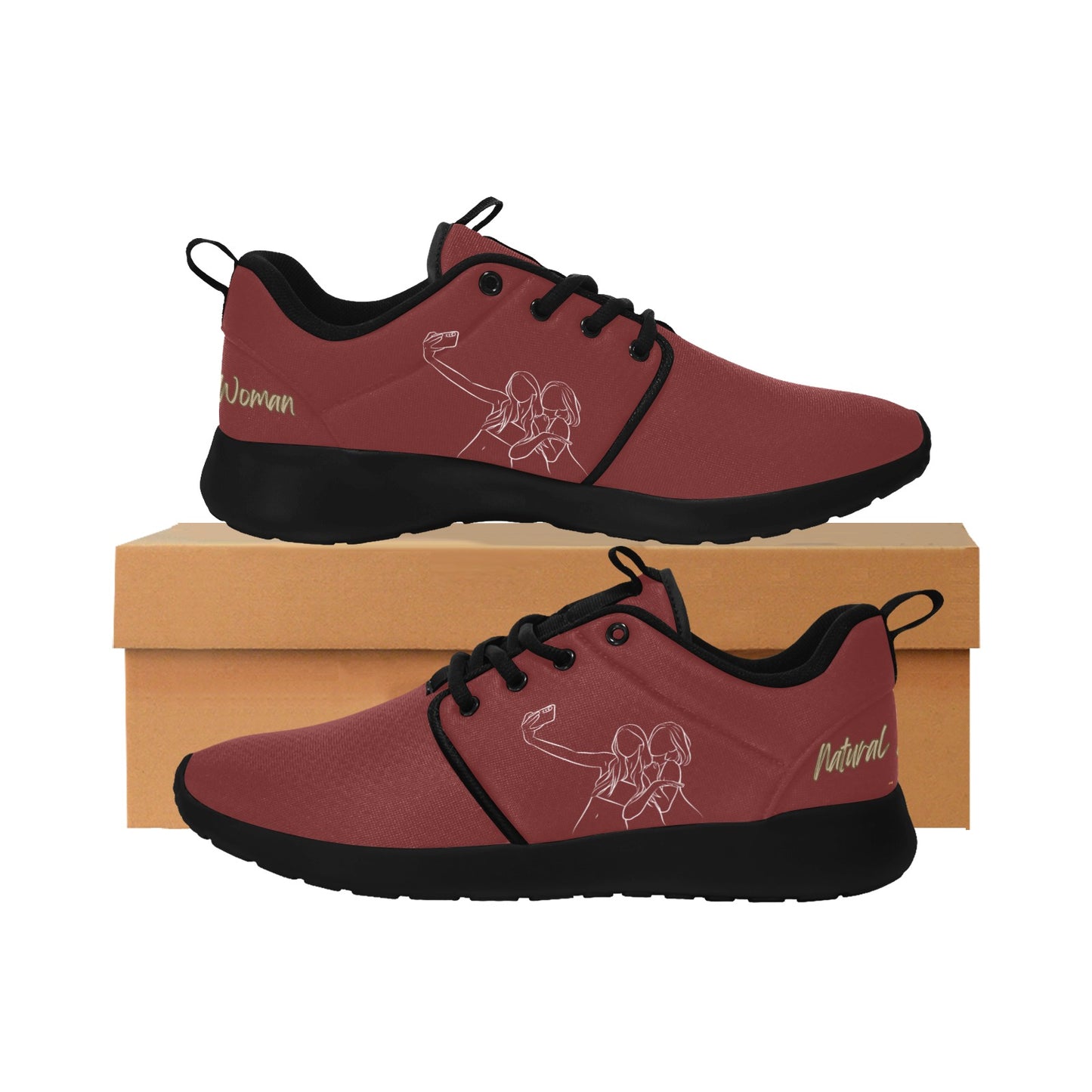 Natural Women FRIENDS SELFIE (WL) MAROON w/ Black Sole Sneakers