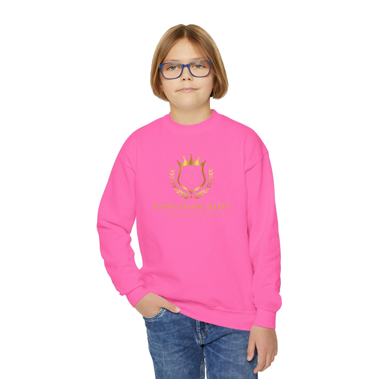 Kingdom Kids Youth Crewneck Sweatshirt - Faith-Inspired, Ephesians 6:1