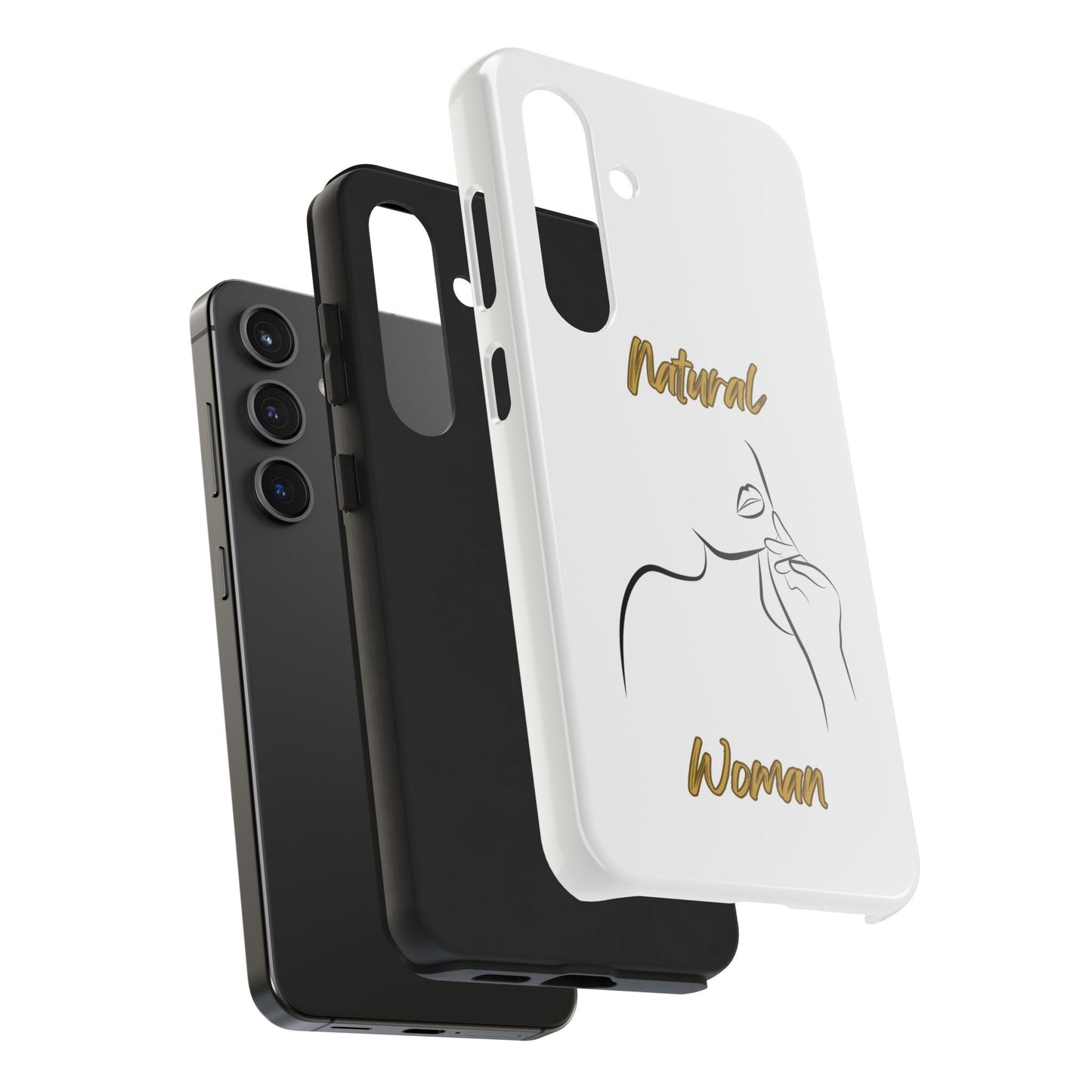 Natural Woman Chin Up (BL)Tough Phone Cases WHITE